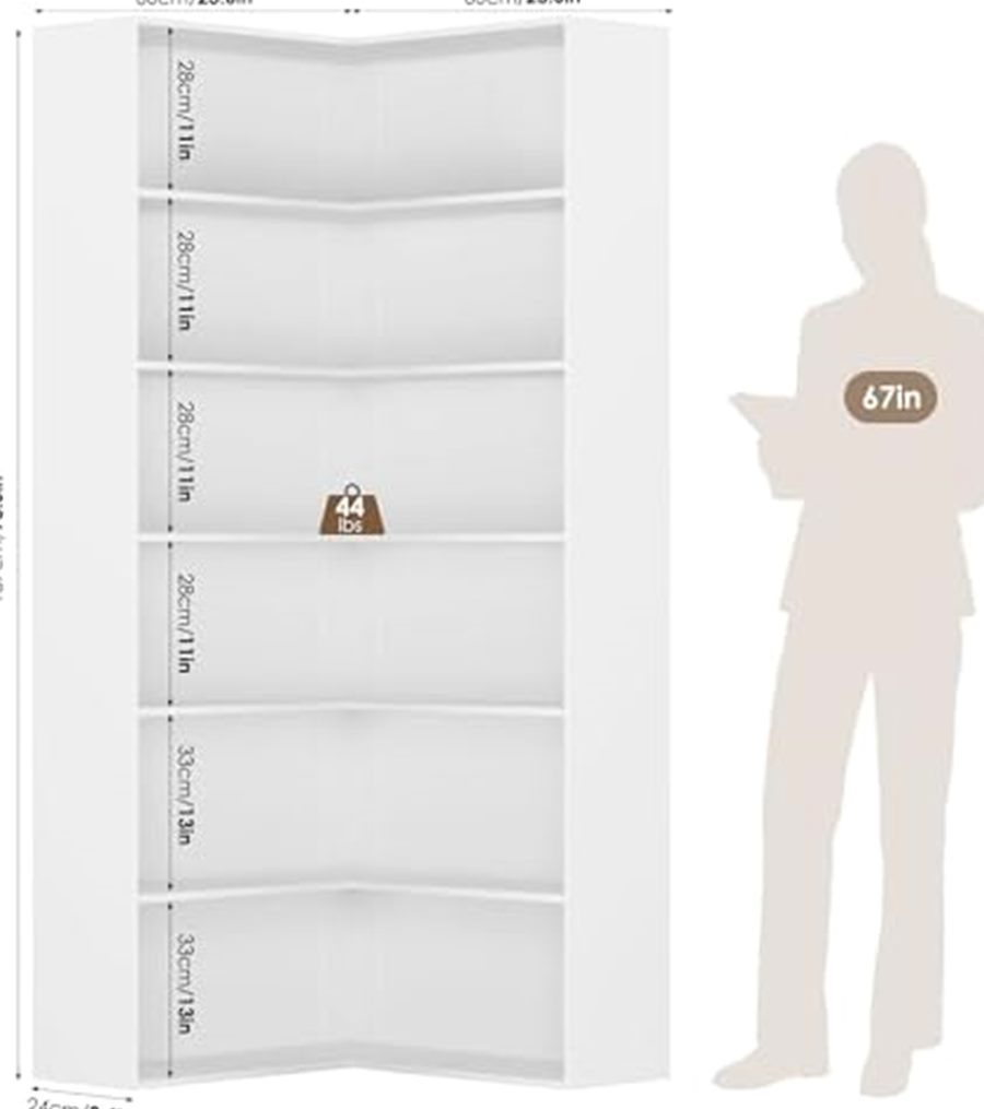 Corner Bookshelf, 73.5