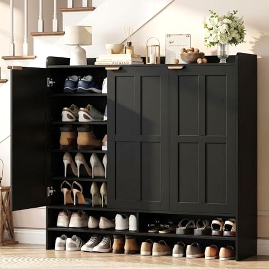 Wide Farmhouse Shoe Cabinet, 47.6