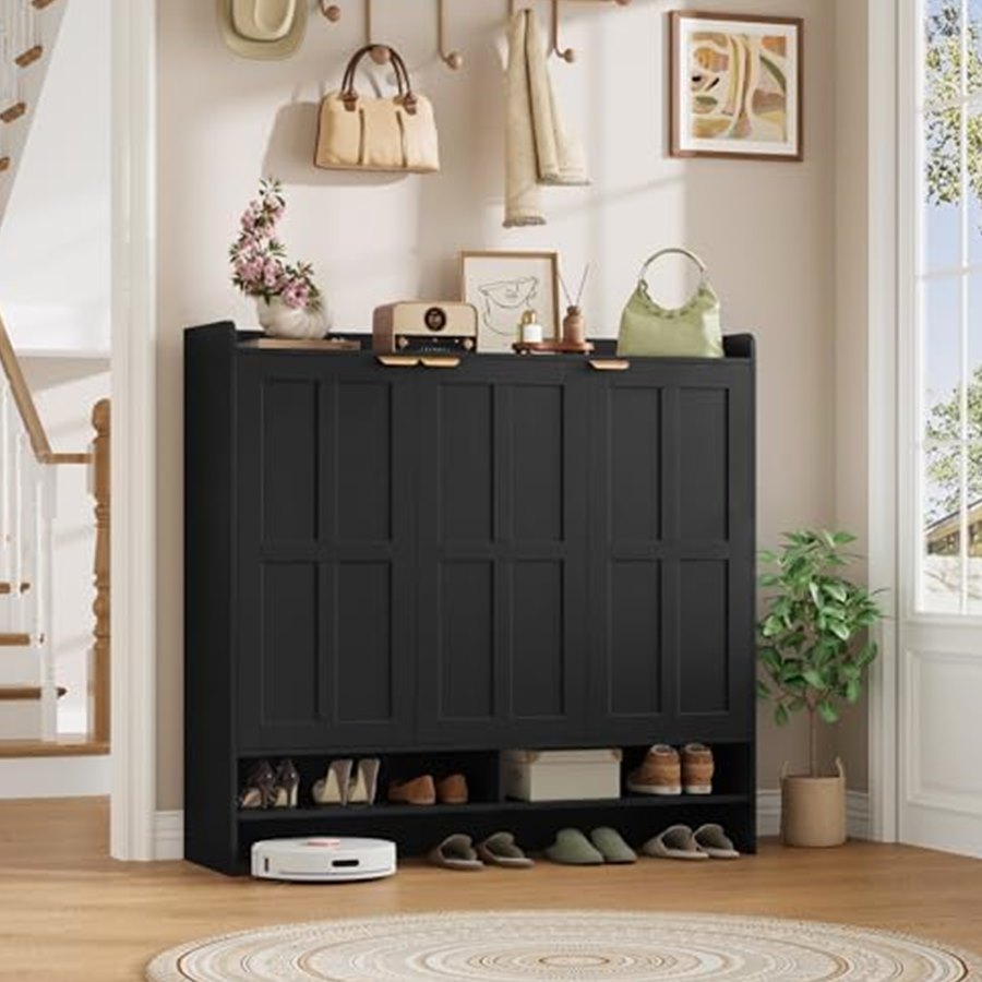 Wide Farmhouse Shoe Cabinet, 47.6