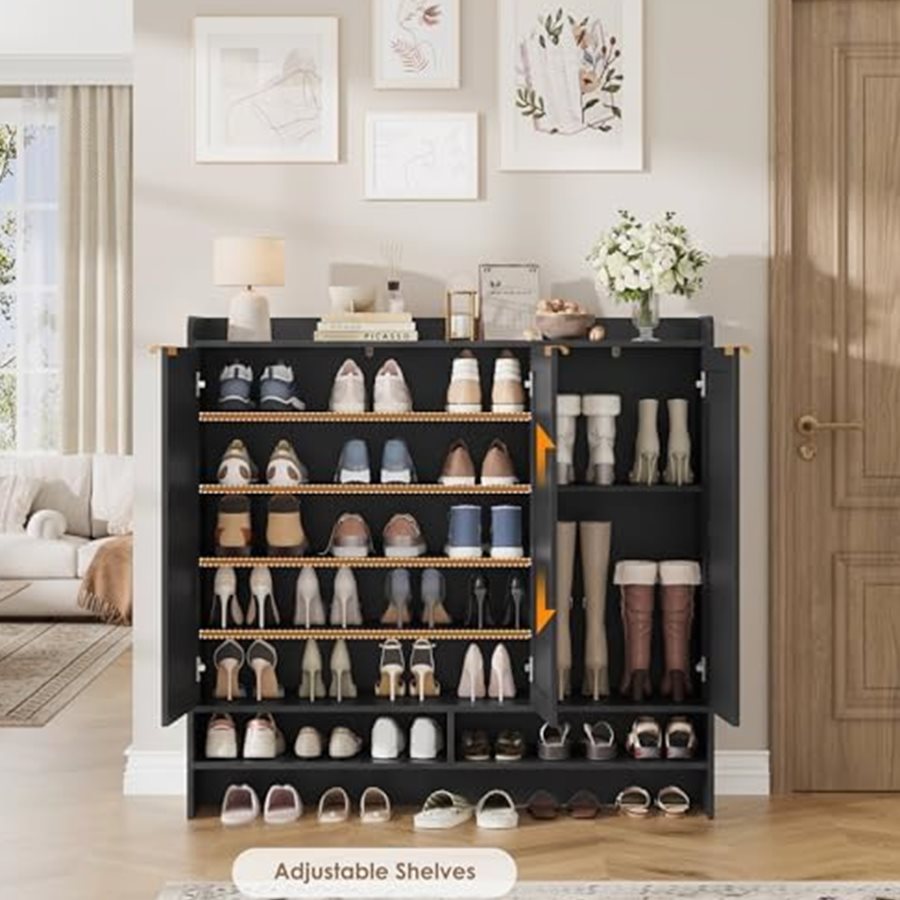 Wide Farmhouse Shoe Cabinet, 47.6