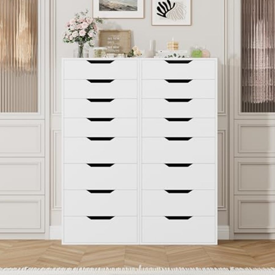 Tall 8-Drawer Dresser, Groove Handles, White — photo 5 of 7