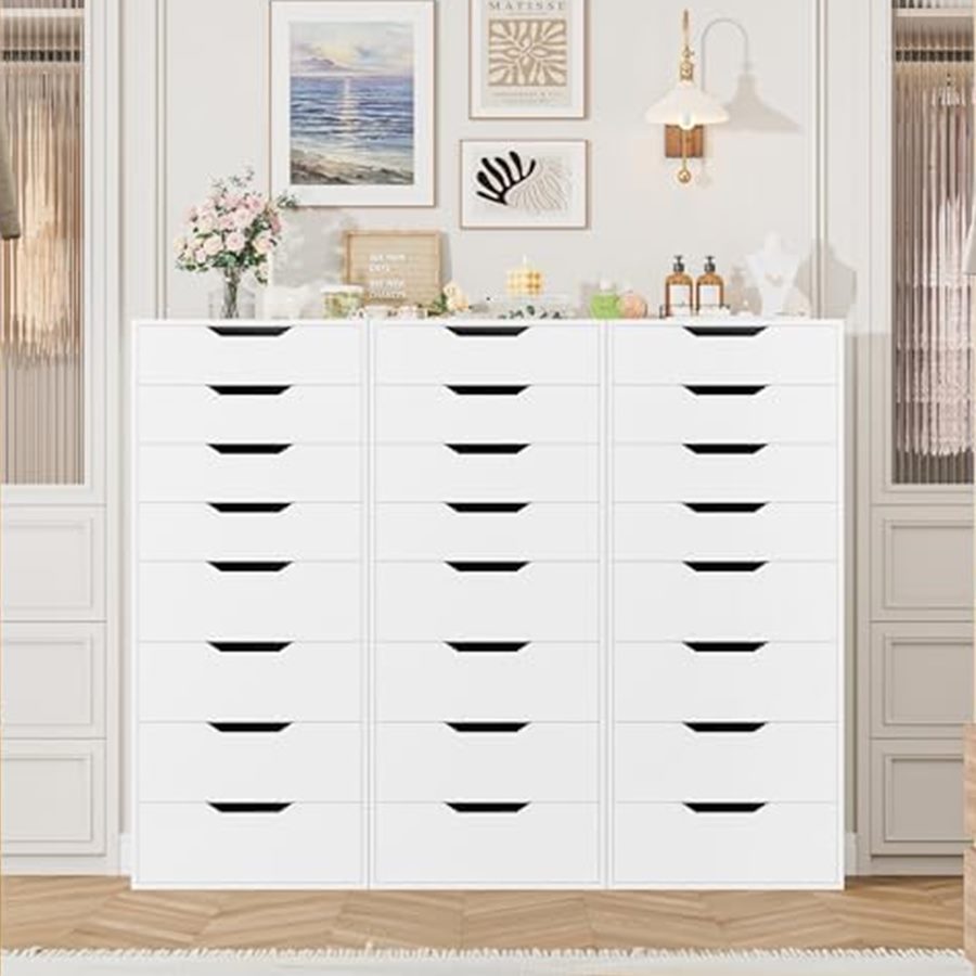 Tall 8-Drawer Dresser, Groove Handles, White — photo 6 of 7